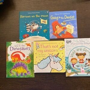 BUNDLE of 5 various Usborne books for young readers and learners